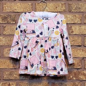 PETE & LUCY Pink Floral Kids Casual Dress SIZE 18 MONTHS NEW WITH TAGS